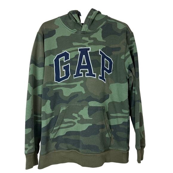 GAP Kids XXL Camo Hoodie Military Green Pullover Sweatshirt - Picture 1 of 9